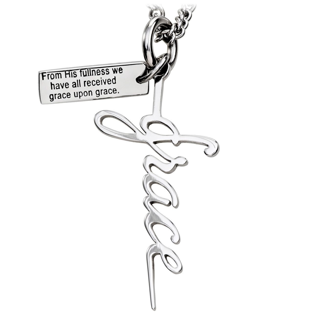 grace-cross-john-1-16.jpg Women's Stainless Steel Grace Cross Necklace with John 1:16