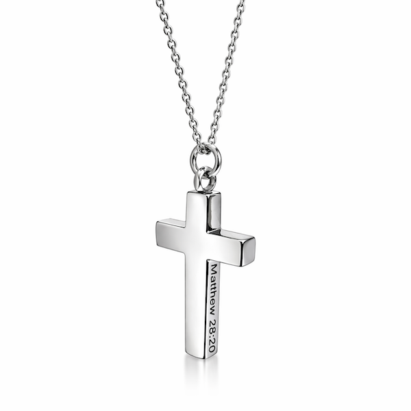 Women&rsquo;s Always Cross Necklace engraved with Matthew 28:20