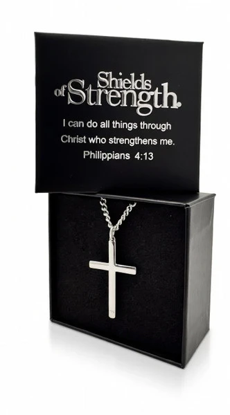 mens-cross-necklace- christian-gift.webp Shields of Strength men’s Scripture cross necklace prepared as a Christian gift